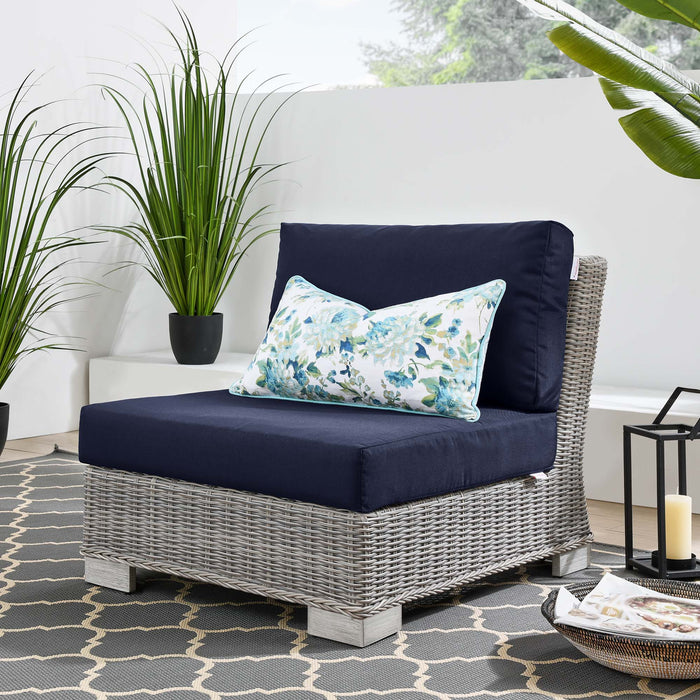 Conway Outdoor Patio Wicker Rattan Armless Chair - view 15