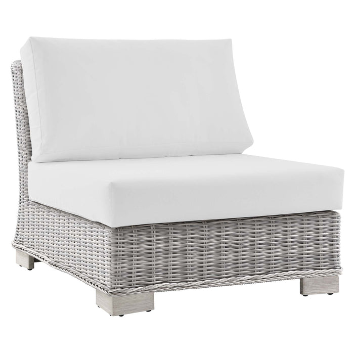 Conway Outdoor Patio Wicker Rattan Armless Chair - view 23