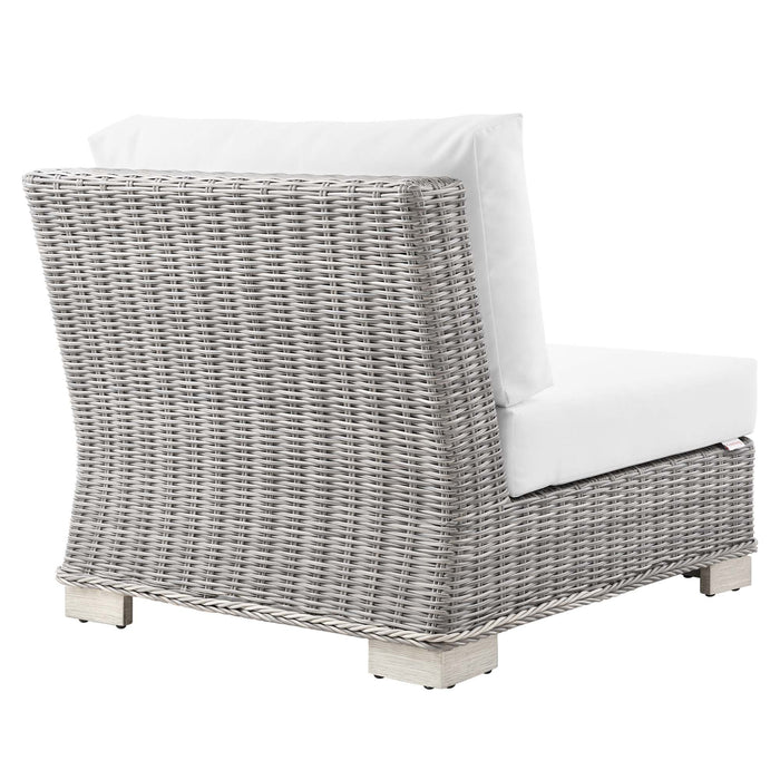 Conway Outdoor Patio Wicker Rattan Armless Chair - view 27