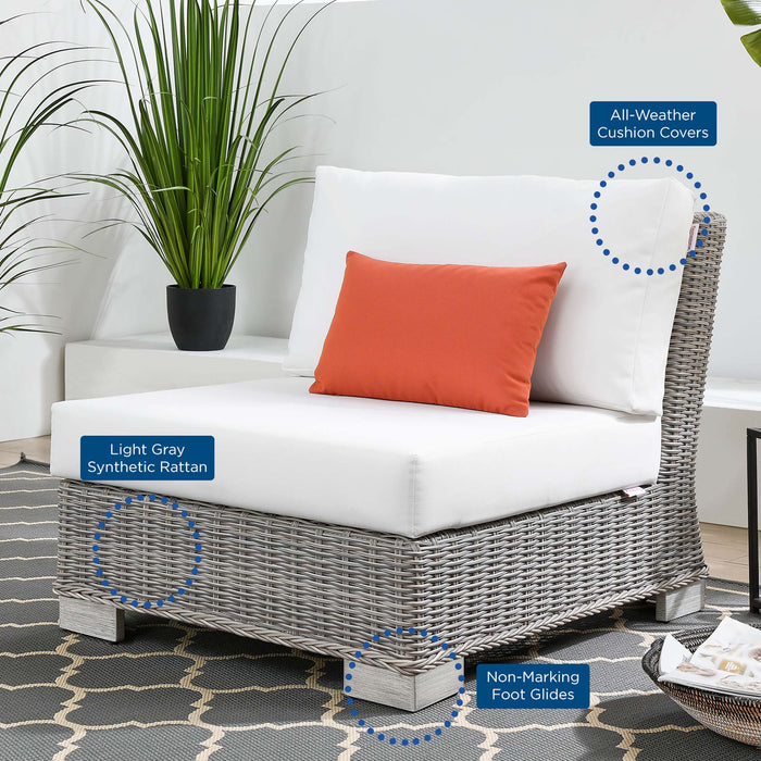 Conway Outdoor Patio Wicker Rattan Armless Chair - view 25