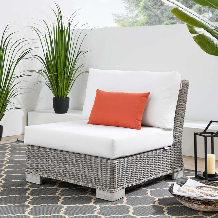 Conway Outdoor Patio Wicker Rattan Armless Chair - view 22