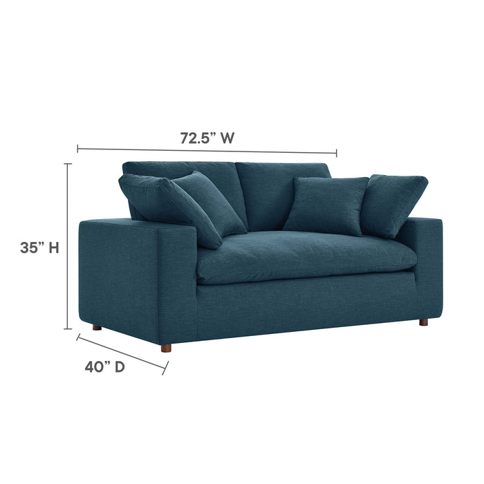 Commix Down Filled Overstuffed Loveseat - in lifestyle setting