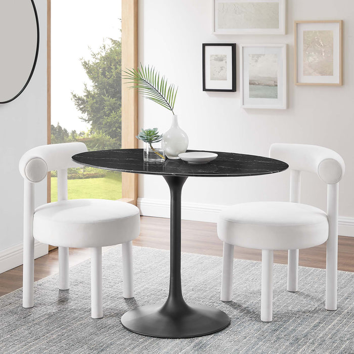 Lippa Oval Artificial Marble Dining Table