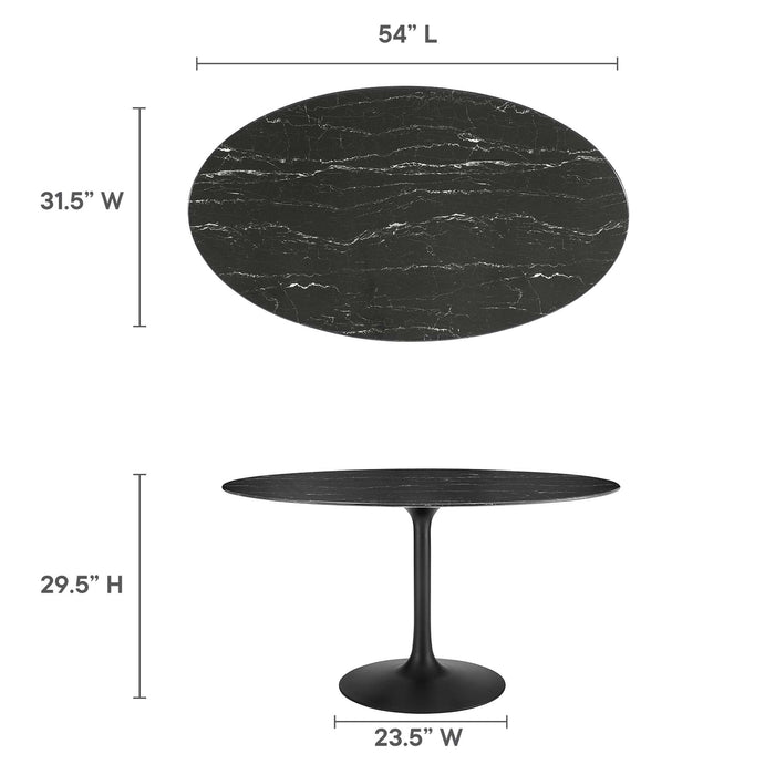 Lippa Oval Artificial Marble Dining Table