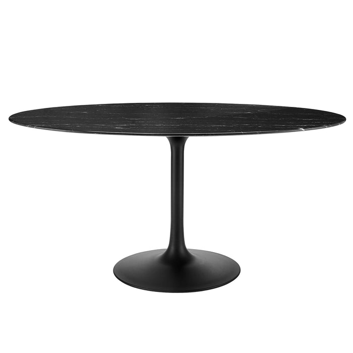 Lippa Oval Artificial Marble Dining Table