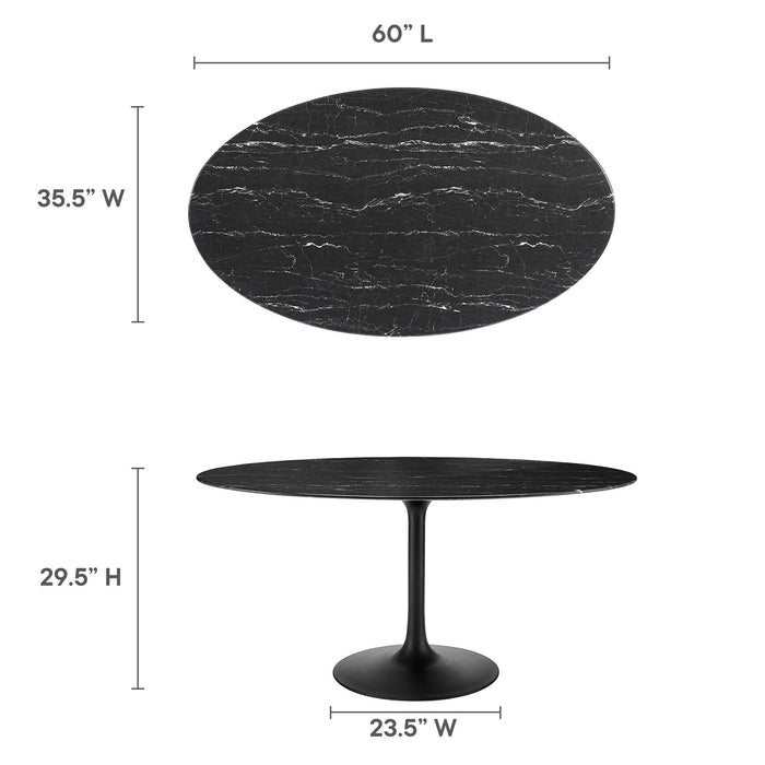 Lippa Oval Artificial Marble Dining Table