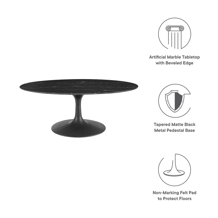 Lippa Oval Artificial Marble Coffee Table