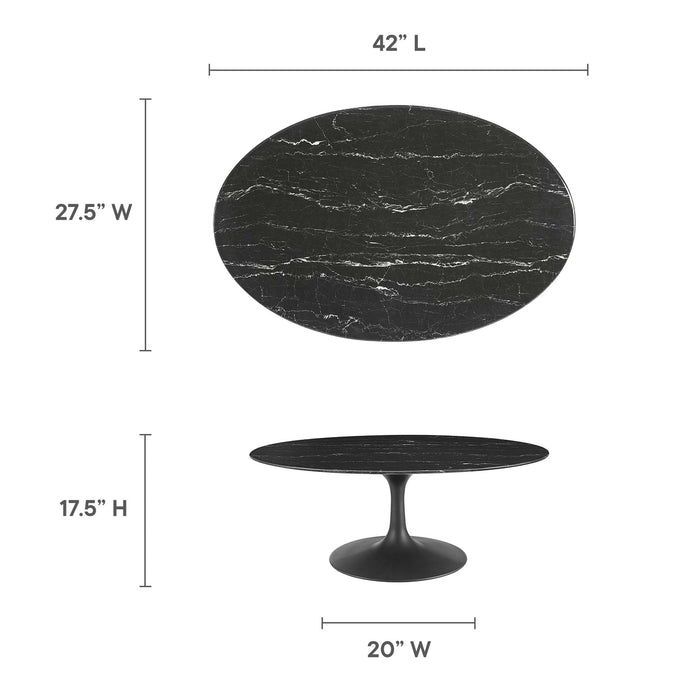Lippa Oval Artificial Marble Coffee Table