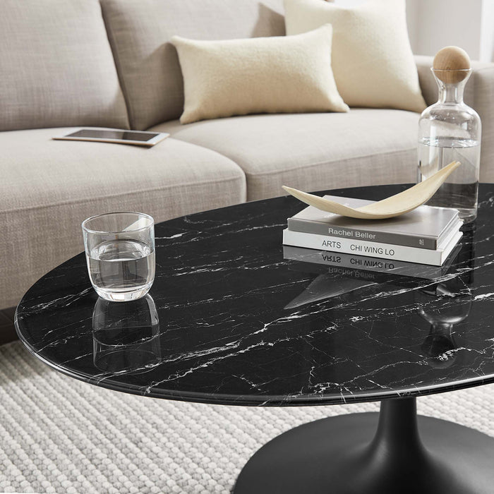 Lippa Oval Artificial Marble Coffee Table