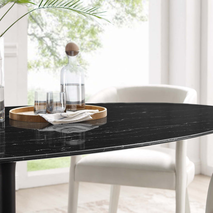 Lippa Oval Artificial Marble Dining Table