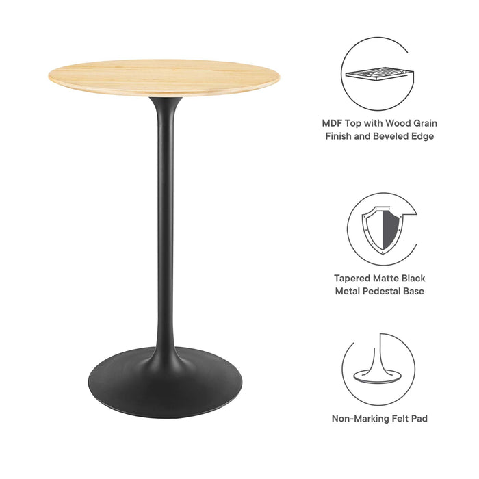 Modway Lippa Round Wood Bar Table Living Room Furniture - View 26