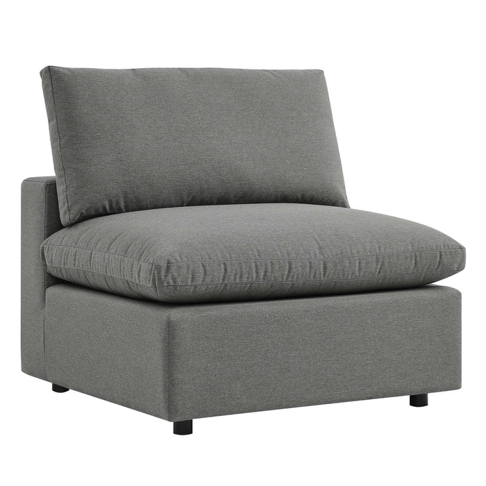 Commix Overstuffed Outdoor Patio Armless Chair - alternate angle view