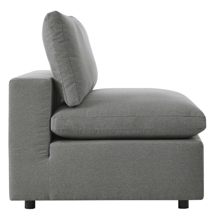 Commix Overstuffed Outdoor Patio Armless Chair - in lifestyle setting