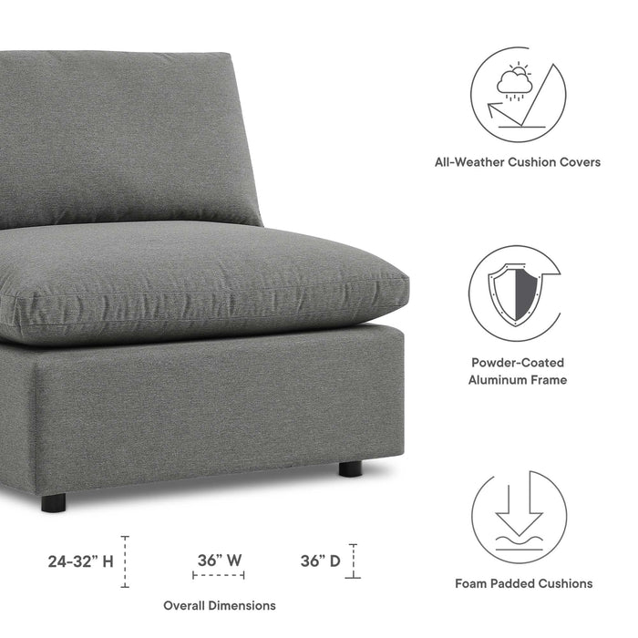 Commix Overstuffed Outdoor Patio Armless Chair - detail close-up