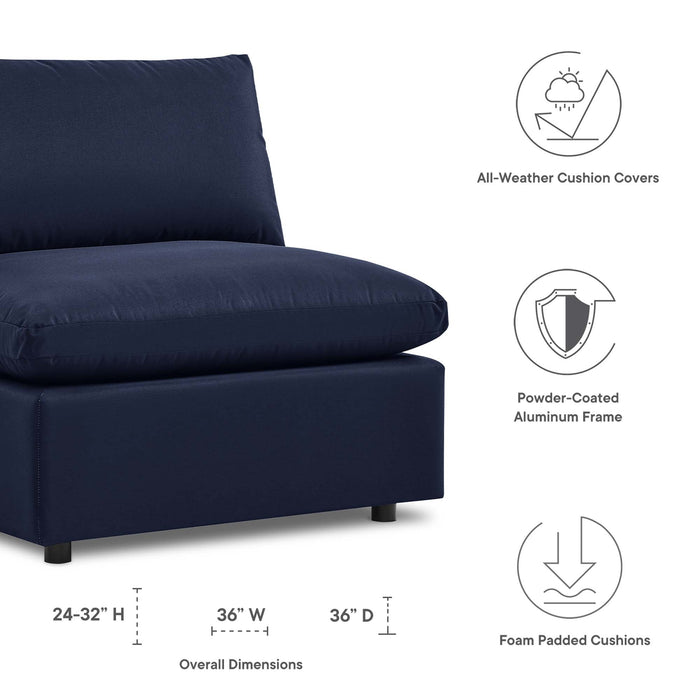 Commix Overstuffed Outdoor Patio Armless Chair - view 10