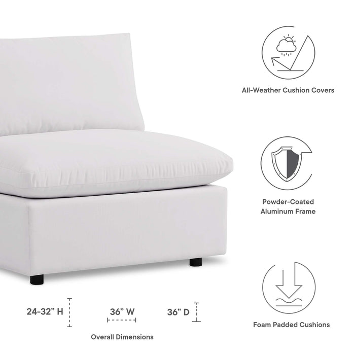 Commix Overstuffed Outdoor Patio Armless Chair - view 17