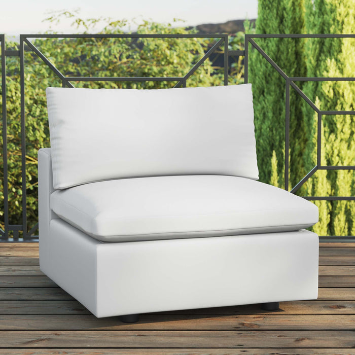 Commix Overstuffed Outdoor Patio Armless Chair - view 15