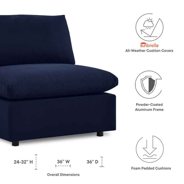 Commix Sunbrella® Outdoor Patio Armless Chair Navy