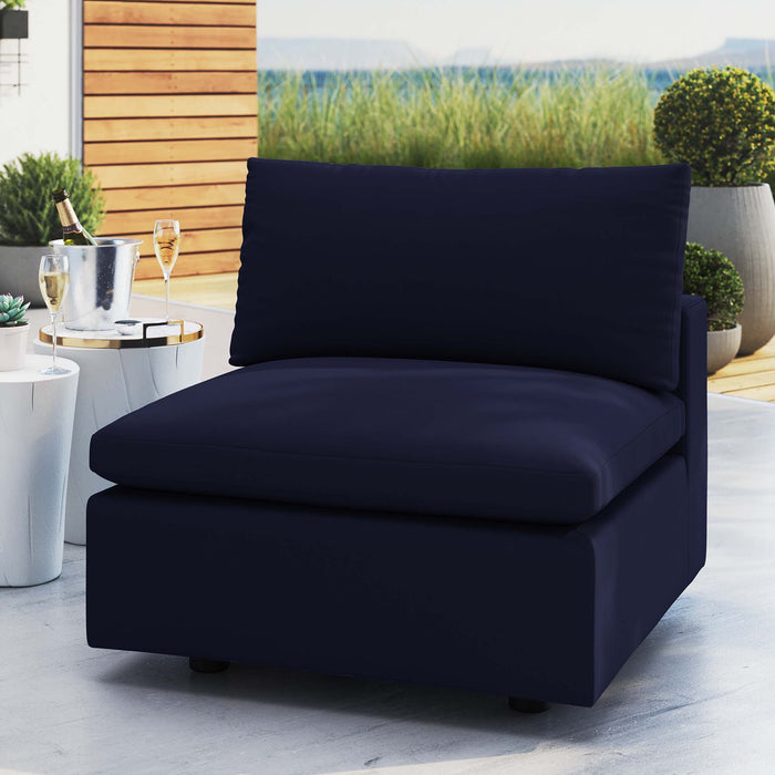 Commix Sunbrella® Outdoor Patio Armless Chair Navy