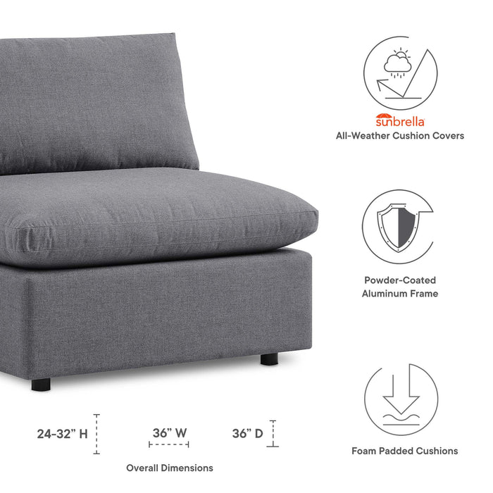Commix Sunbrella® Outdoor Patio Armless Chair Gray