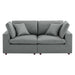 Commix Down Filled Overstuffed Vegan Leather Loveseat Gray