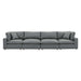 Commix Down Filled Overstuffed Vegan Leather 4-Seater Sofa by Modway - angle view