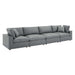 Commix Down Filled Overstuffed Vegan Leather 4-Seater Sofa by Modway - back view