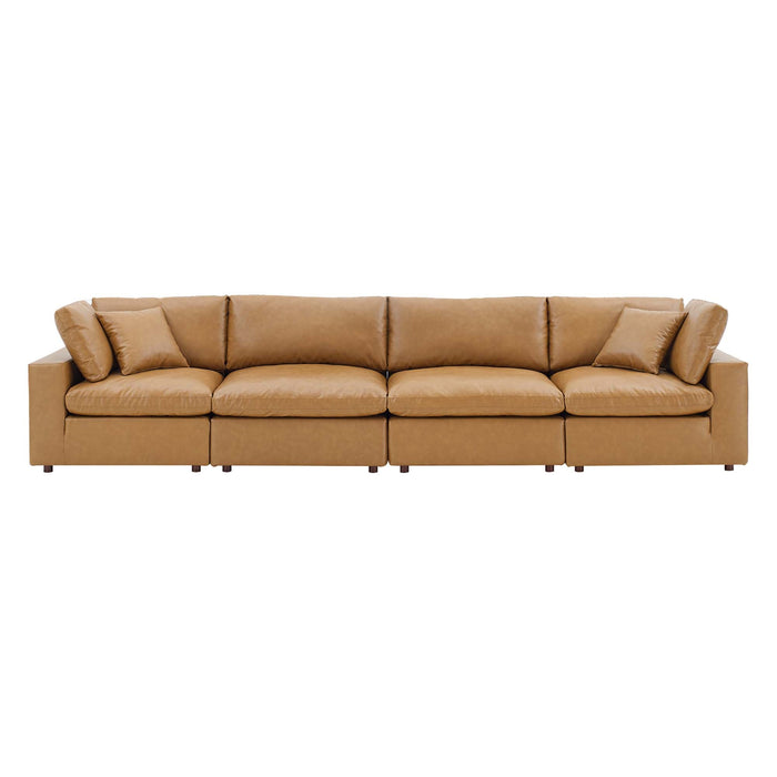 Commix Down Filled Overstuffed Vegan Leather 4-Seater Sofa by Modway - accessory view