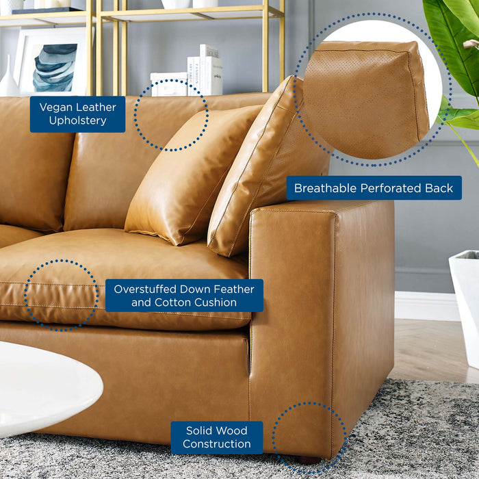 Commix Down Filled Overstuffed Vegan Leather 4-Seater Sofa by Modway - installation view