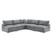 Commix 5-Piece Down Filled Overstuffed Vegan Leather Sectional Sofa by Modway - angle view