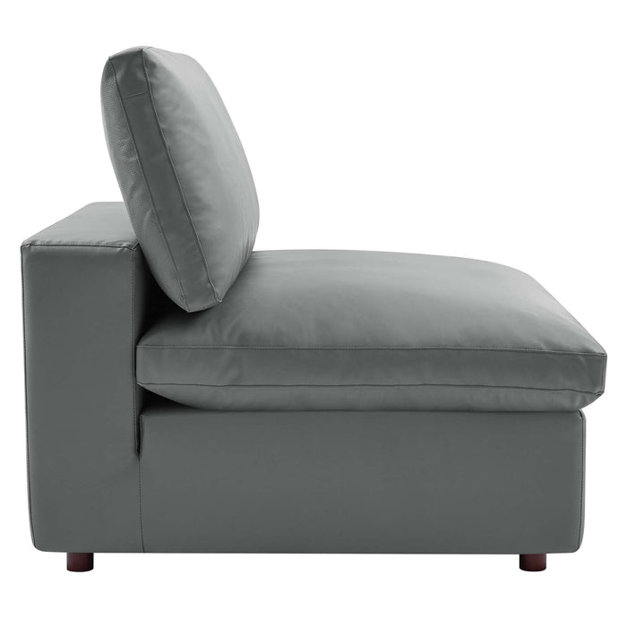 Commix 5-Piece Down Filled Overstuffed Vegan Leather Sectional Sofa by Modway - lifestyle in-use