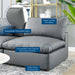 Commix 5-Piece Down Filled Overstuffed Vegan Leather Sectional Sofa by Modway - side view