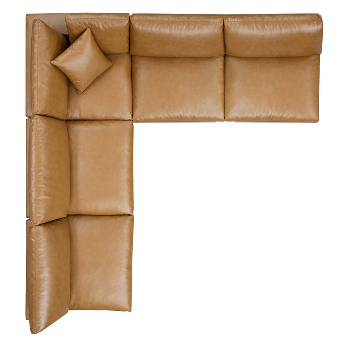 Commix 5-Piece Down Filled Overstuffed Vegan Leather Sectional Sofa by Modway - view 22