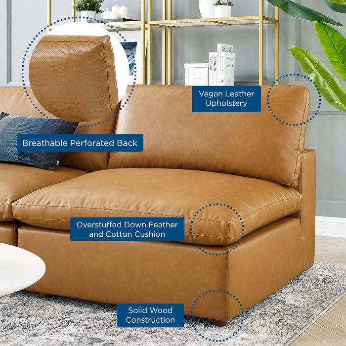 Commix 5-Piece Down Filled Overstuffed Vegan Leather Sectional Sofa by Modway - installation view