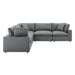 Commix Down Filled Overstuffed Vegan Leather 5-Piece Sectional Sofa by Modway - angle view