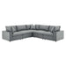 Commix Down Filled Overstuffed Vegan Leather 5-Piece Sectional Sofa by Modway - back view