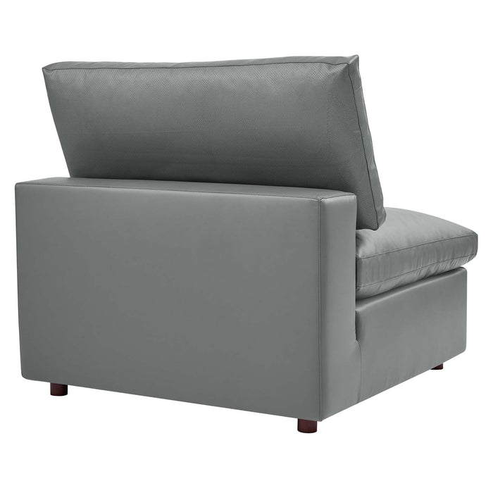 Commix Down Filled Overstuffed Vegan Leather 5-Piece Sectional Sofa by Modway - top view