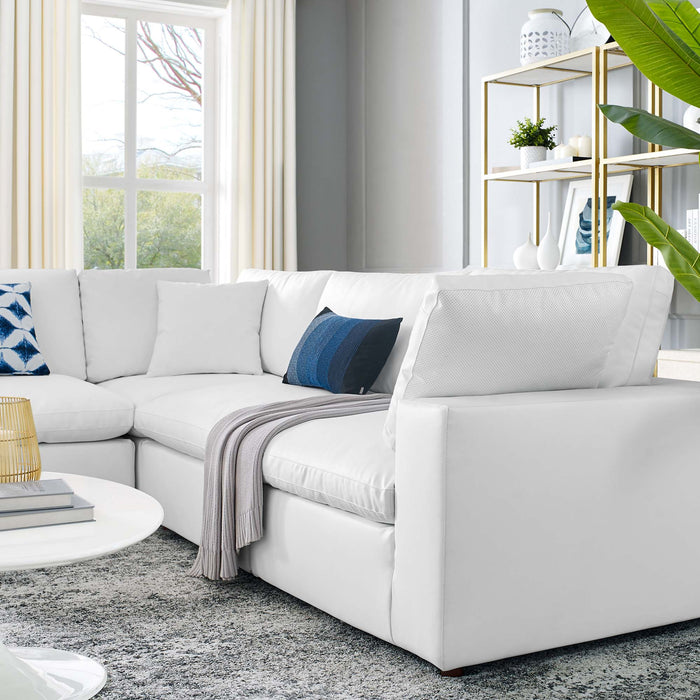 Commix Down Filled Overstuffed Vegan Leather 5-Piece Sectional Sofa by Modway - view 26