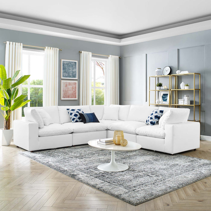 Commix Down Filled Overstuffed Vegan Leather 5-Piece Sectional Sofa by Modway - view 23