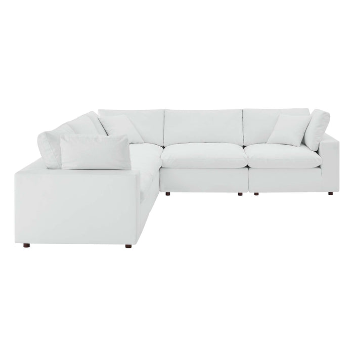 Commix Down Filled Overstuffed Vegan Leather 5-Piece Sectional Sofa by Modway - view 24