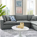 Commix Down Filled Overstuffed Vegan Leather 6-Piece Sectional Sofa by Modway - detail close-up