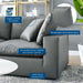 Commix Down Filled Overstuffed Vegan Leather 6-Piece Sectional Sofa by Modway - side view