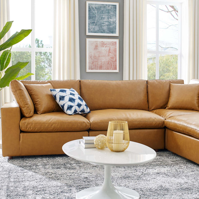 Commix Down Filled Overstuffed Vegan Leather 6-Piece Sectional Sofa by Modway - product label
