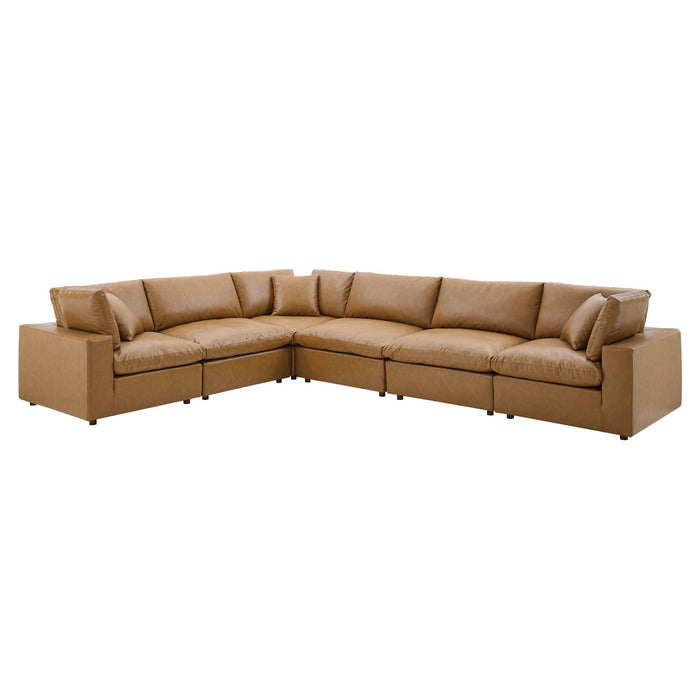 Commix Down Filled Overstuffed Vegan Leather 6-Piece Sectional Sofa by Modway - accessory view
