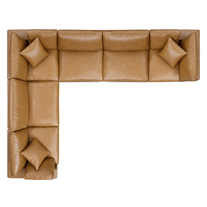 Commix Down Filled Overstuffed Vegan Leather 6-Piece Sectional Sofa by Modway - view 22