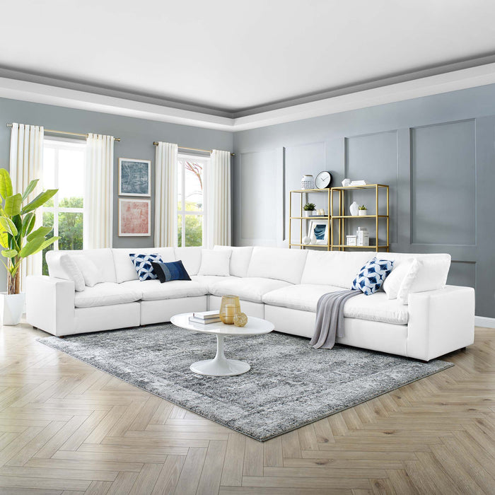 Commix Down Filled Overstuffed Vegan Leather 6-Piece Sectional Sofa by Modway - view 23