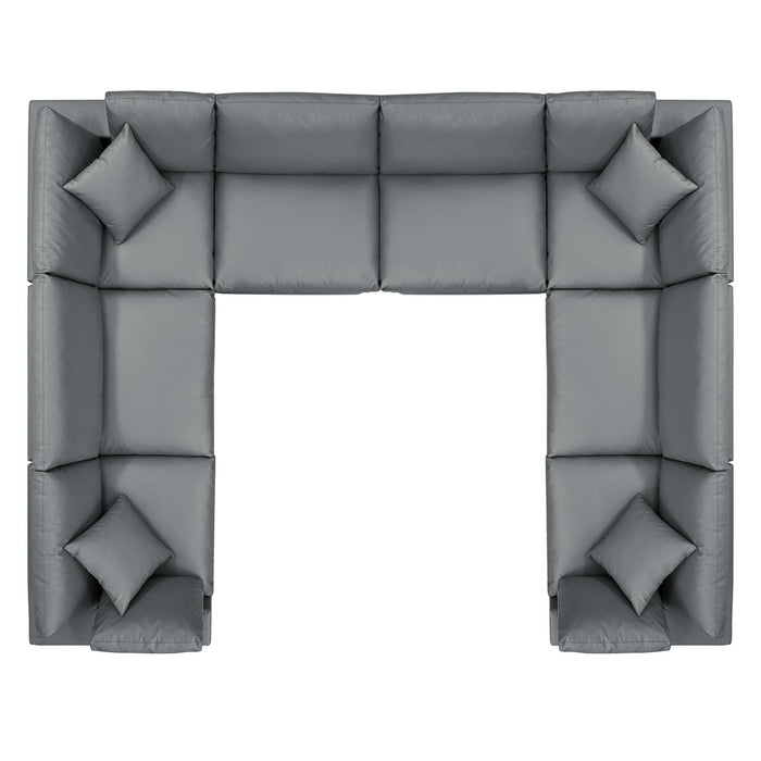 Commix Down Filled Overstuffed Vegan Leather 8-Piece Sectional Sofa by Modway - interior view