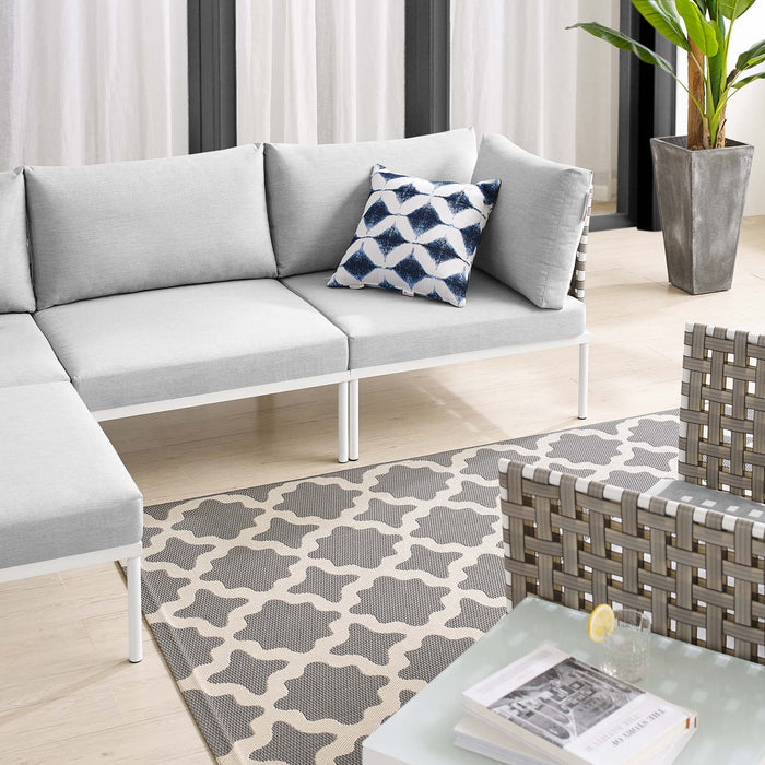 Harmony 6-Piece Sunbrella® Basket Weave Outdoor Patio Aluminum Seating Set