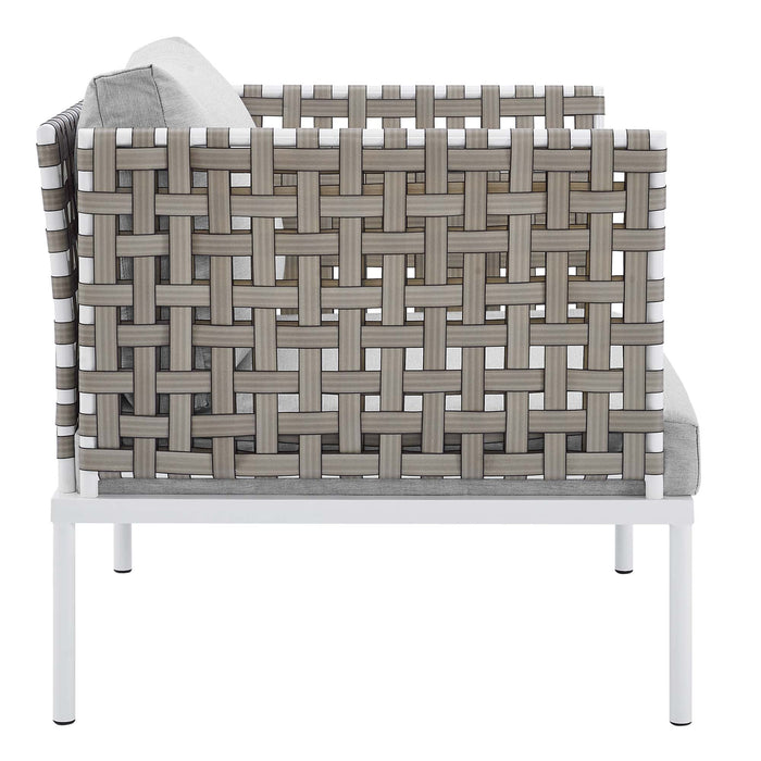 Harmony Sunbrella® Basket Weave Outdoor Patio Aluminum Armchair - view 5