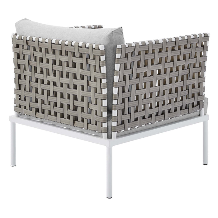 Harmony Sunbrella® Basket Weave Outdoor Patio Aluminum Armchair - view 6